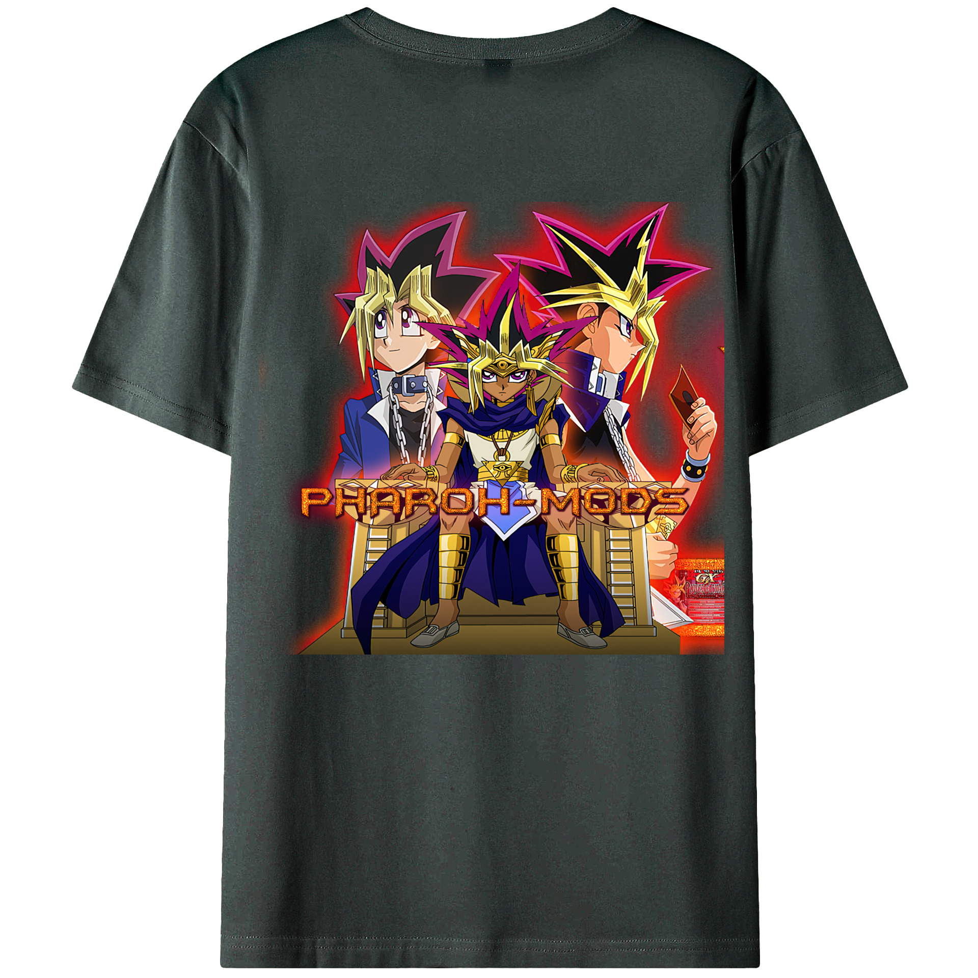 （画像用） 遊☆戯☆王 Yu-Gi-Oh! 綿100％ メンズ半袖Tシャツ（バックプリント） 通気性
